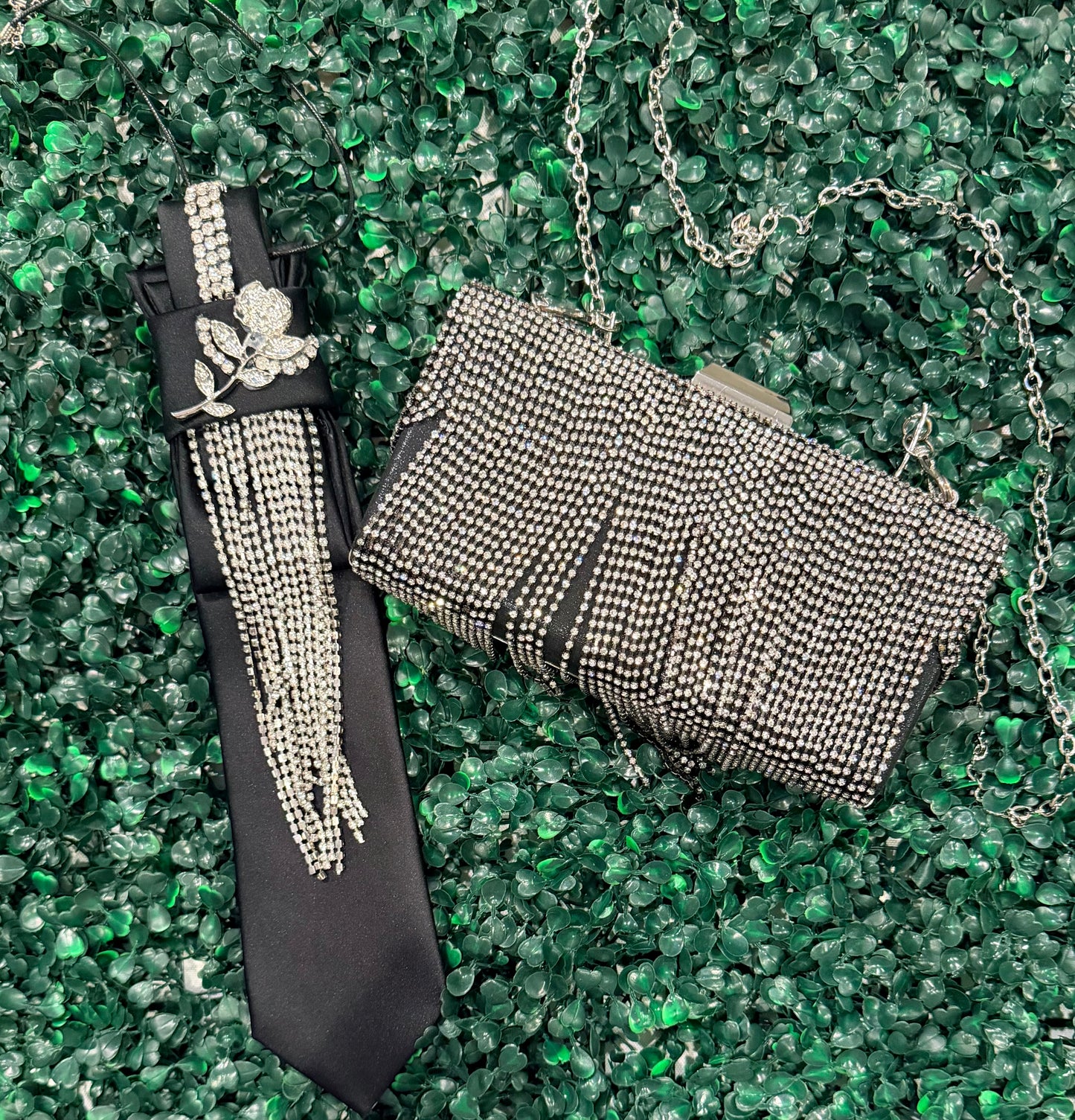 Extreme Bling Tie & Evening Bag Set