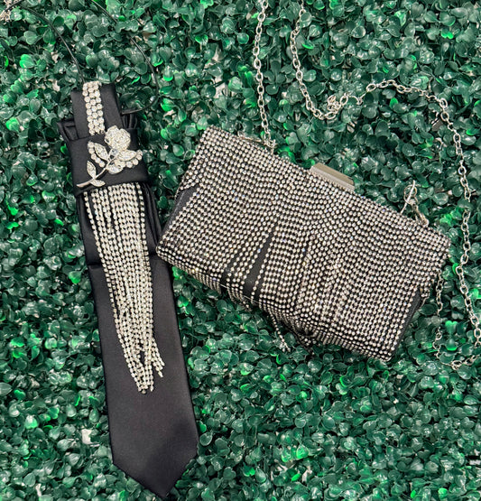 Extreme Bling Tie & Evening Bag Set